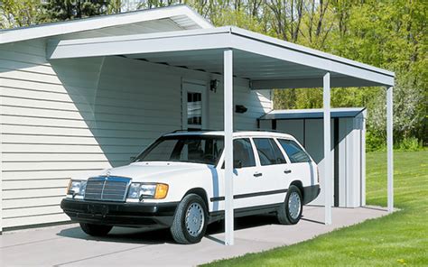 PC1010 and PC1020 Wall Attached Steel Carport 